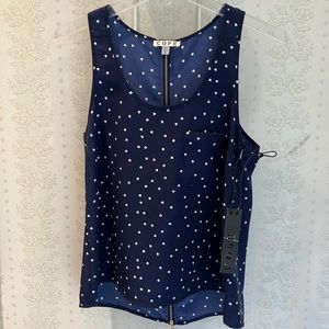 Cope Small sleeveless top white and blue with small harts